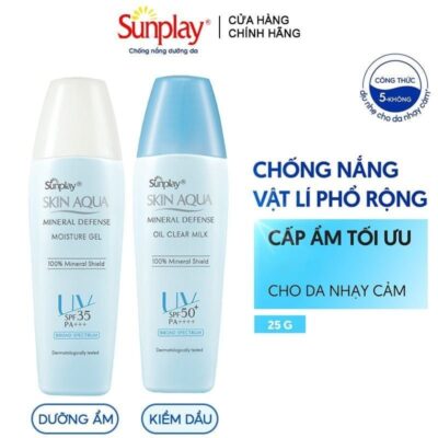 Kem Chống Nắng Vật Lý Sunplay Kiềm Dầu Skin Aqua Mineral Defense Oil Clear Milk 25g